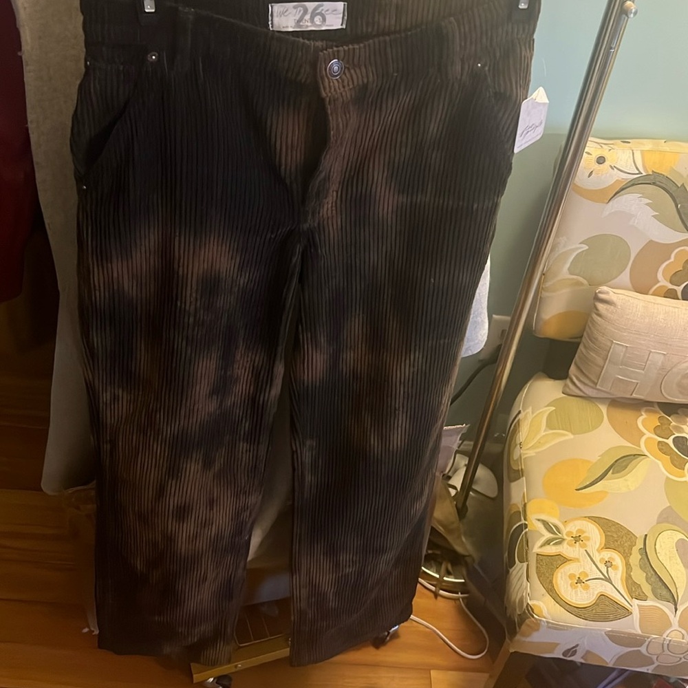 Free People Velvet Reese Pitched Straight Leg Corduroy Pants Size 26, new